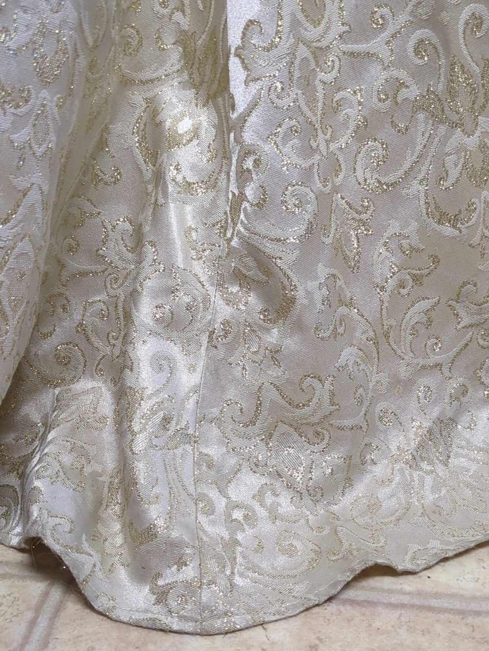 Renaissance Baroque Ivory Gold Girls Square Neck Dress Size Small* - Picture 9 of 15